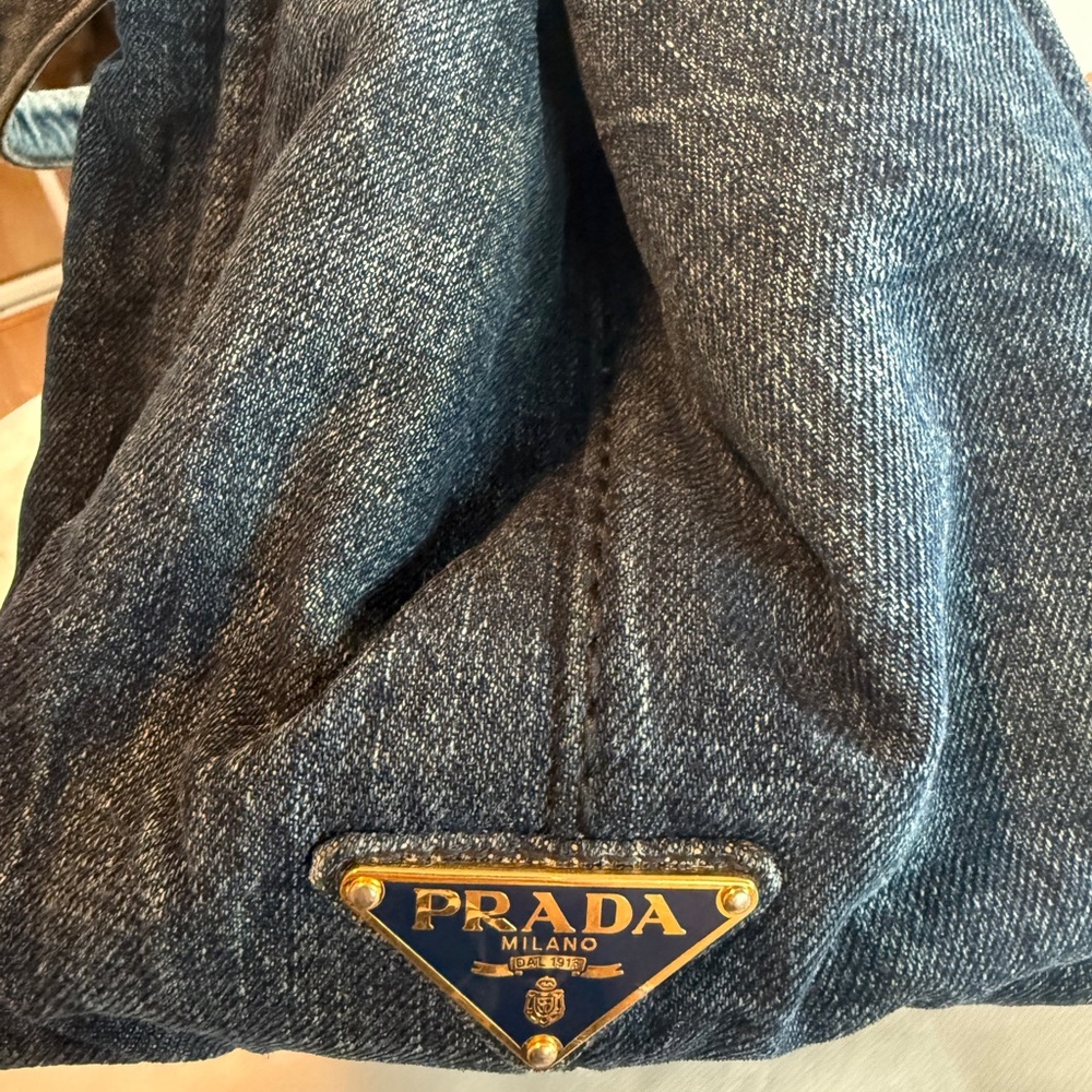 Prada Denim Logo Tote in Blue - Picture 12 of 12